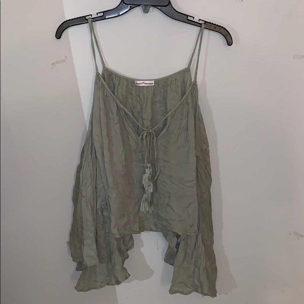 Off the shoulder olive blouse